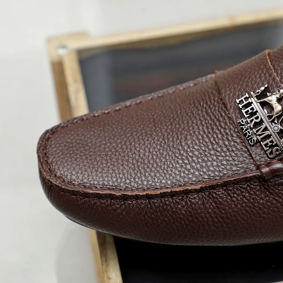 Men's shoes 💰360 🕷🕷【HERMES】The same style as Hermès counters🇨🇳Classic slip-on shoes 1:1 mold opening💯Original quality🍓Using imported first-layer cowhide🍅Pigskin lining🌶🌶Super high-end men's leather shoes🇨🇳Solid and stable Very special🍇 Color, optional! Code number 38-45……